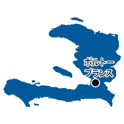 ハイチ共和国無料フリーイラスト｜首都名(青)